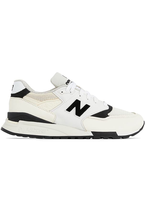 Buty unisex New Balance U998TI – białe. Kolor: biały. Materiał: skóra, syntetyk, materiał. Szerokość cholewki: normalna