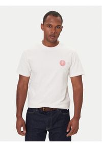 Mustang T-Shirt Akron 1016869 Écru Relaxed Fit. Materiał: bawełna