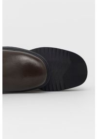 vagabond - Vagabond Sztyblety skórzane Tara damskie kolor brązowy na platformie. Nosek buta: okrągły. Kolor: brązowy. Materiał: skóra. Obcas: na platformie #4