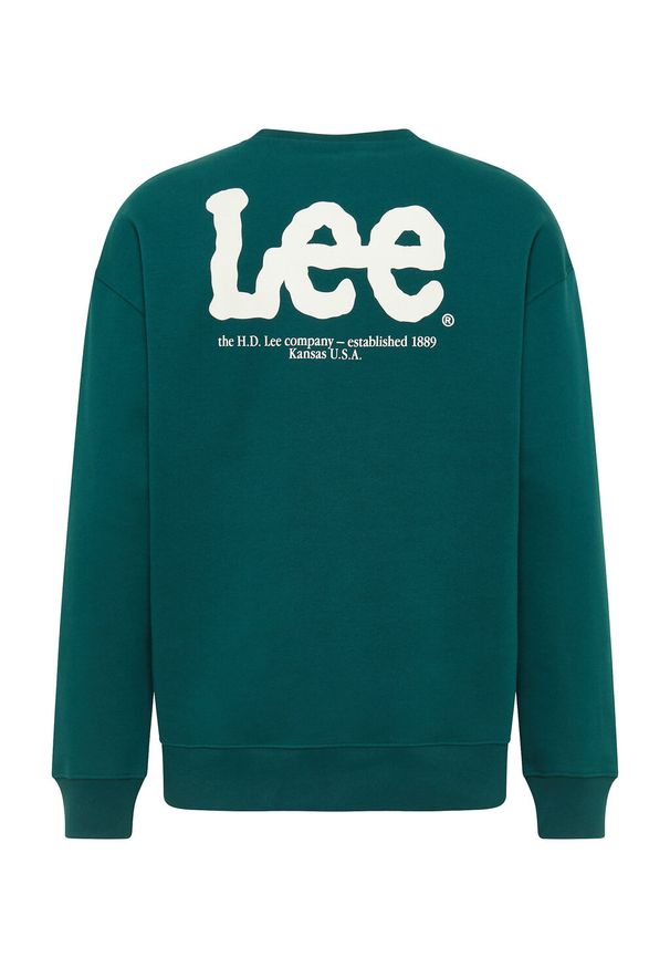 Lee - LEE LOGO LOOSE SWS MĘSKA BLUZA NIEROZPINANA BEZ KAPTURA NADRUK ESMERALDA L84ITJ96 112322647. Typ kołnierza: bez kaptura. Wzór: nadruk
