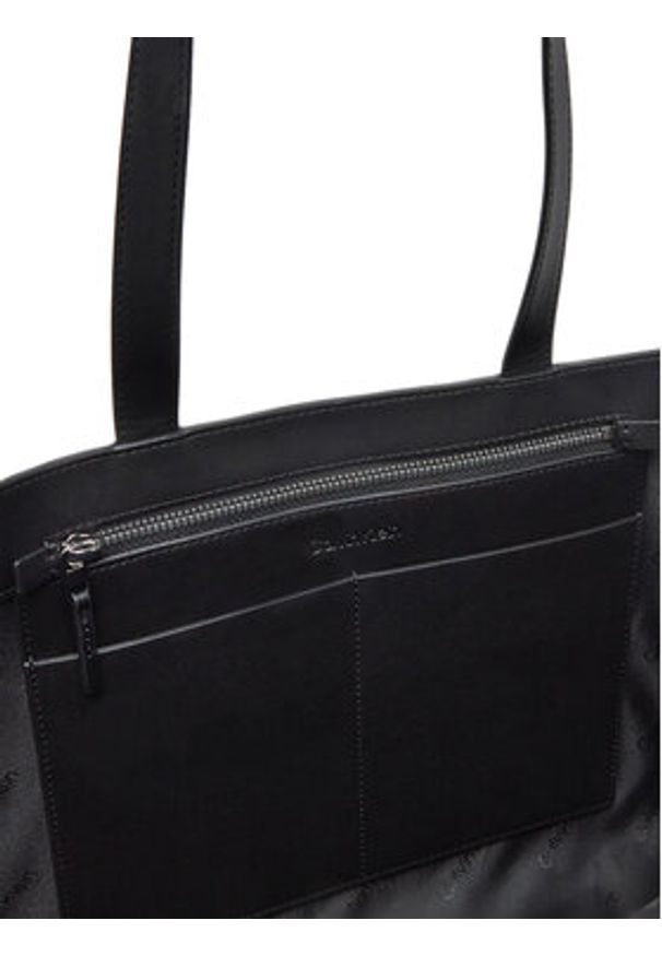 Calvin Klein Torebka Ck Mixmedia Shopper_Mono K60K613166 Czarny. Kolor: czarny. Materiał: skórzane