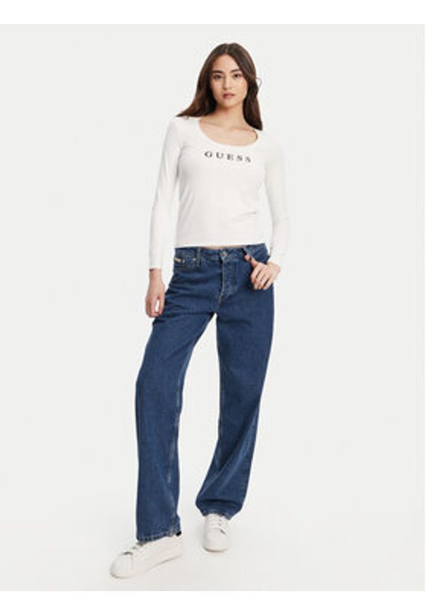 Guess Bluzka O5RI00 KBBU1 Biały Regular Fit. Kolor: biały. Materiał: bawełna
