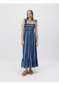 Reserved - Sukienka z lyocellu - niebieski. Kolor: niebieski. Materiał: tkanina #1