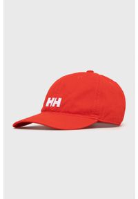 Helly Hansen czapka kolor czarny z aplikacją. Kolor: czerwony. Wzór: aplikacja