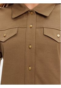 TOMMY HILFIGER - Tommy Hilfiger Koszula Gold Button WW0WW44626 Brązowy Regular Fit. Kolor: brązowy. Materiał: bawełna #4