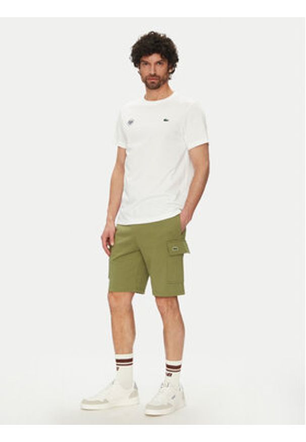 Lacoste Szorty sportowe GH9743 Khaki Regular Fit. Kolor: brązowy. Materiał: bawełna. Styl: sportowy