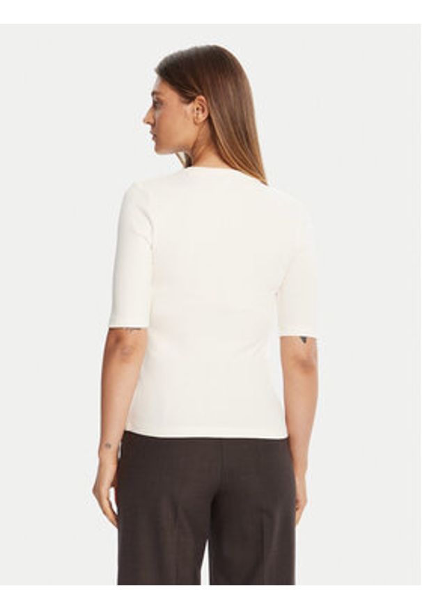 TOMMY HILFIGER - Tommy Hilfiger Bluzka WW0WW47308 Écru Slim Fit. Materiał: wiskoza