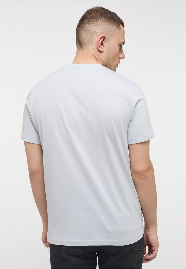 Mustang - MUSTANG ALEX C PRINT MĘSKI T-SHIRT KOSZULKA LOGO NADRUK GRAY DAWN 1013520 4017. Wzór: nadruk