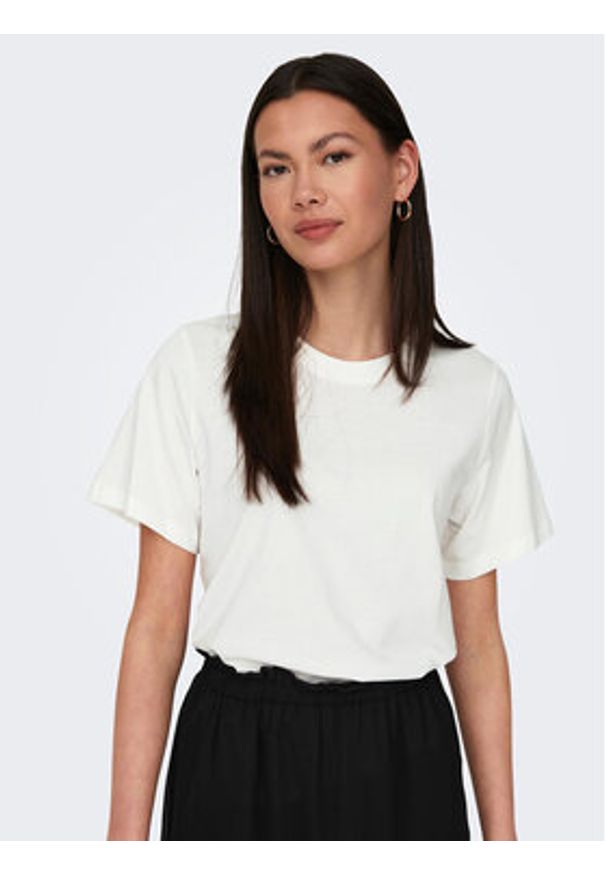JDY T-Shirt Pisa 15292431 Biały Regular Fit. Kolor: biały. Materiał: bawełna