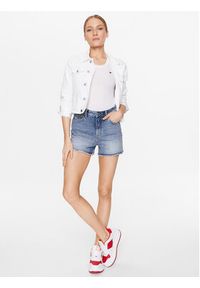 TOMMY HILFIGER - Tommy Hilfiger Top ThxSm WW0WW38987 Biały Slim Fit. Kolor: biały