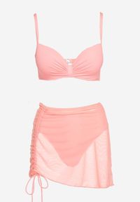 Born2be - Jasnoróżowe Bikini z Dodatkową Spódniczką w Komplecie Fritella. Kolor: różowy. Wzór: aplikacja #3