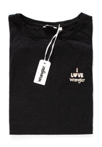 Wrangler - WRANGLER T SHIRT DAMSKI CUT OFF TANK BLACK W701REA01. Długość rękawa: bez rękawów. Wzór: kolorowy, nadruk #1