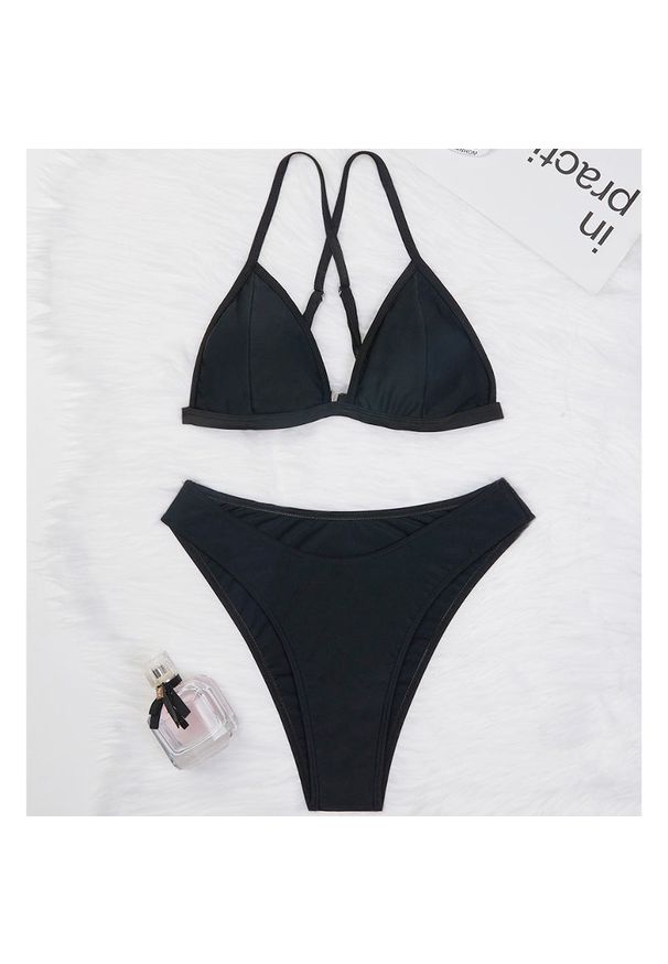 Intica - Bikini usztywniane z figami plażowe odporne na słońce i wodę Cassondra. Kolor: czarny. Materiał: materiał