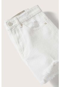 Mango Kids szorty jeansowe dziecięce Helen01 kolor biały gładkie. Okazja: na co dzień. Kolor: biały. Materiał: jeans. Wzór: gładki. Styl: casual #3