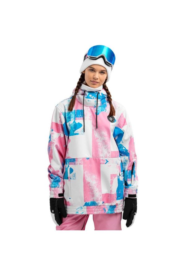 SIROKO - Kurtka snowboardowa damska W1-W Holi. Kolor: wielokolorowy, różowy, niebieski. Materiał: materiał, softshell. Sport: snowboard