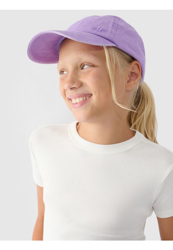 4f - 4F T-shirt gładki dziewczęcy - biały 146 (10-11 lat). Okazja: na co dzień. Kolor: biały. Materiał: bawełna, dzianina, materiał. Długość rękawa: krótki rękaw. Długość: krótkie. Wzór: gładki. Sezon: lato. Styl: sportowy, klasyczny, casual
