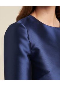Luisa Spagnoli - LUISA SPAGNOLI - Granatowy płaszcz Vadis. Kolor: niebieski. Materiał: jedwab, materiał #3