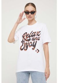 Converse t-shirt bawełniany kolor biały. Kolor: biały. Materiał: bawełna. Styl: klasyczny #2