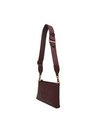 Pinko - PINKO Torebka Flat Horizontal Mini AI 25-26 104277 A29Q Bordowy. Kolor: czerwony. Materiał: skórzane