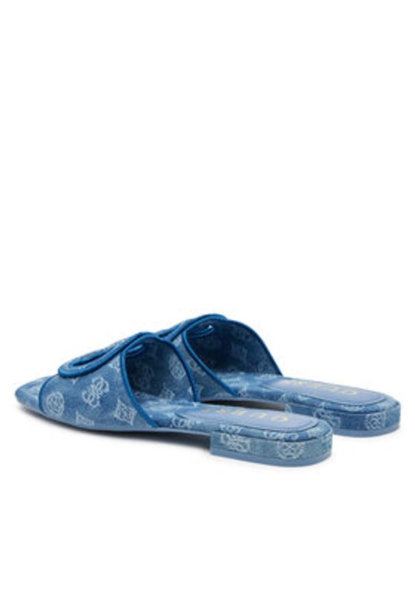 Guess Klapki FLJTSE DEN19 Niebieski. Kolor: niebieski. Materiał: skóra