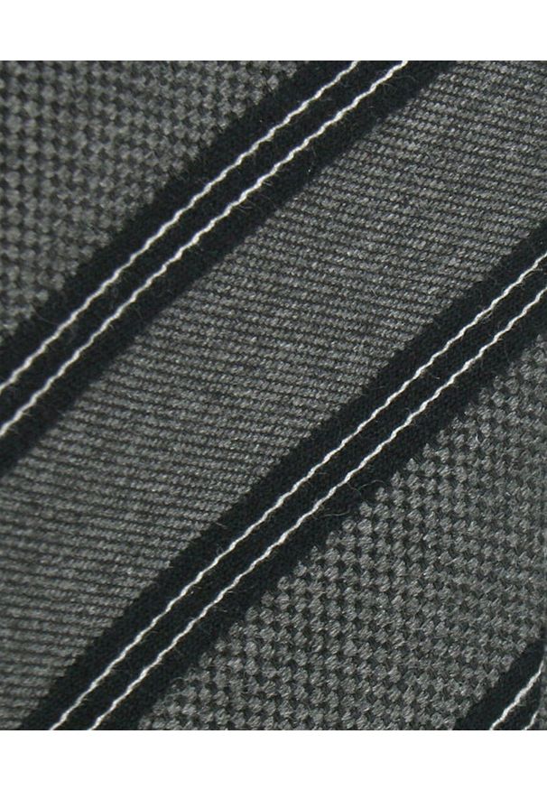 Klasyczny Krawat Klubowy - Alties - Grafit w Prążek. Materiał: tkanina. Wzór: prążki. Styl: klasyczny