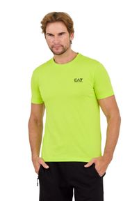 EA7 Emporio Armani - EA7 Neonowy męski t-shirt bawełniany, Rozmiar L. Kolor: zielony. Materiał: bawełna #6