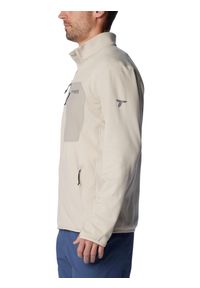 columbia - Polarowy sweter męski Columbia Triple Canyon Grid Fleece Full Zip. Kolor: beżowy. Materiał: poliester, elastan