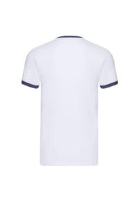 FRUIT OF THE LOOM - T-shirt Męski Ringer. Kolor: biały, wielokolorowy, niebieski