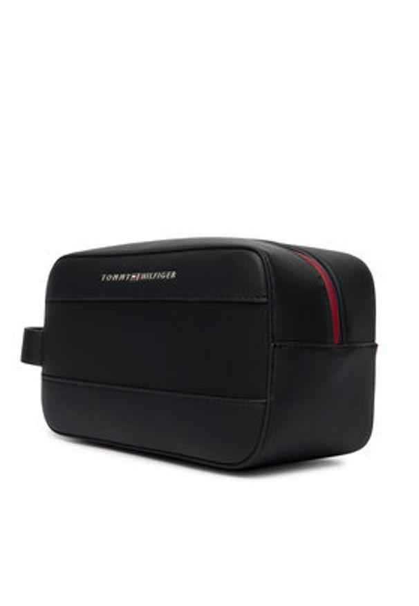 TOMMY HILFIGER - Tommy Hilfiger Kosmetyczka Th Foundation Washbag AM0AM14161 Czarny. Kolor: czarny. Materiał: skóra