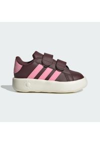 Adidas - Buty Grand Court 2.0 Kids. Kolor: różowy, biały, wielokolorowy. Materiał: materiał. Sport: turystyka piesza