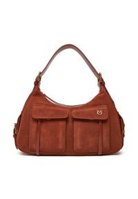 Pinko - PINKO Torebka Cargo Bag Maxi PE 25 PLTT 104507 A29N Brązowy. Kolor: brązowy. Materiał: skórzane, zamszowe