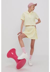 adidas Originals T-shirt H56469 damski kolor żółty z kołnierzykiem. Kolor: żółty. Materiał: poliester, dzianina. Długość: krótkie. Wzór: gładki #5