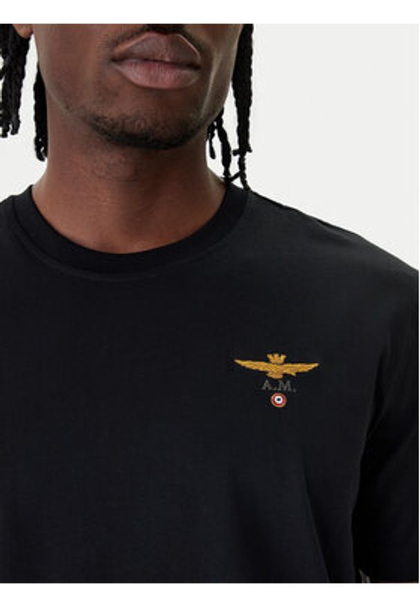 Aeronautica Militare T-Shirt 261TS1580UJ00372 Czarny Regular Fit. Kolor: czarny. Materiał: bawełna