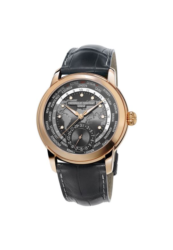 FREDERIQUE CONSTANT RABAT ZEGAREK WORLDTIMER MANUFACTURE FC-718DGWM4H4. Styl: elegancki