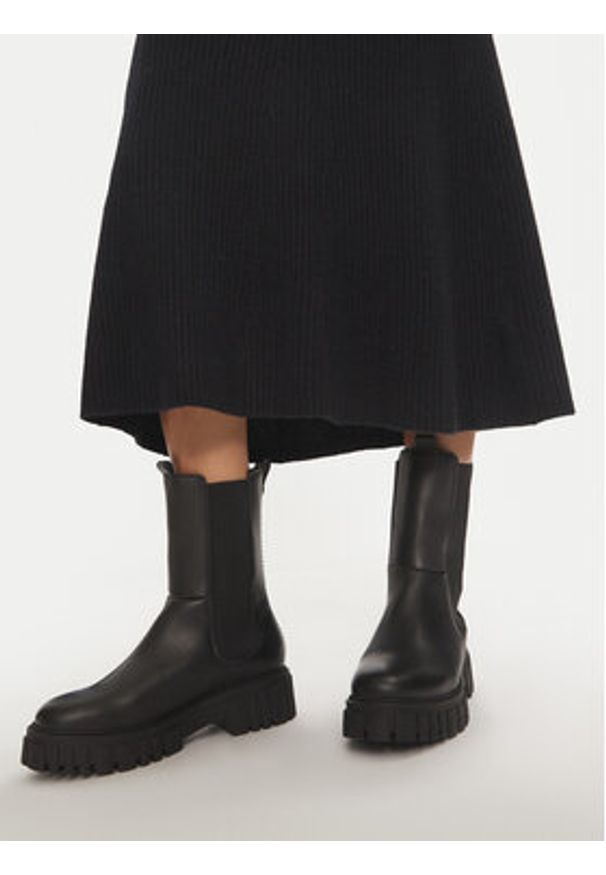Calvin Klein Spódnica midi K20K207688 Czarny Regular Fit. Kolor: czarny. Materiał: wełna