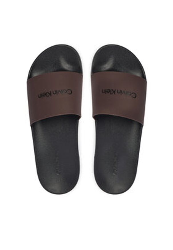 Calvin Klein Klapki Ess Slide Monobrand Cv HM0HM02107 Brązowy. Kolor: brązowy. Materiał: syntetyk