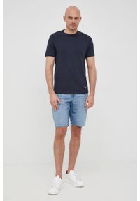 Armani Exchange szorty jeansowe męskie. Kolor: niebieski. Materiał: jeans