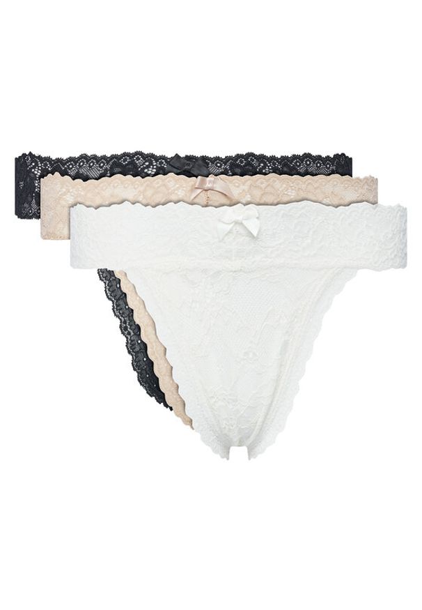 Hunkemöller Komplet 3 par stringów Madison 302719 Kolorowy. Materiał: syntetyk. Wzór: kolorowy