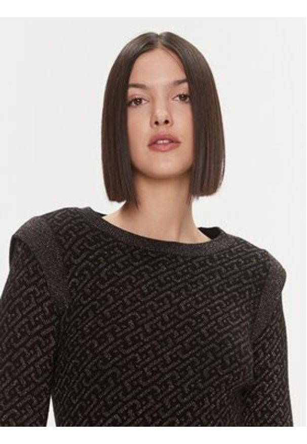 Liu Jo Sukienka dzianinowa MF3171 MA49I Czarny Slim Fit. Kolor: czarny. Materiał: wiskoza