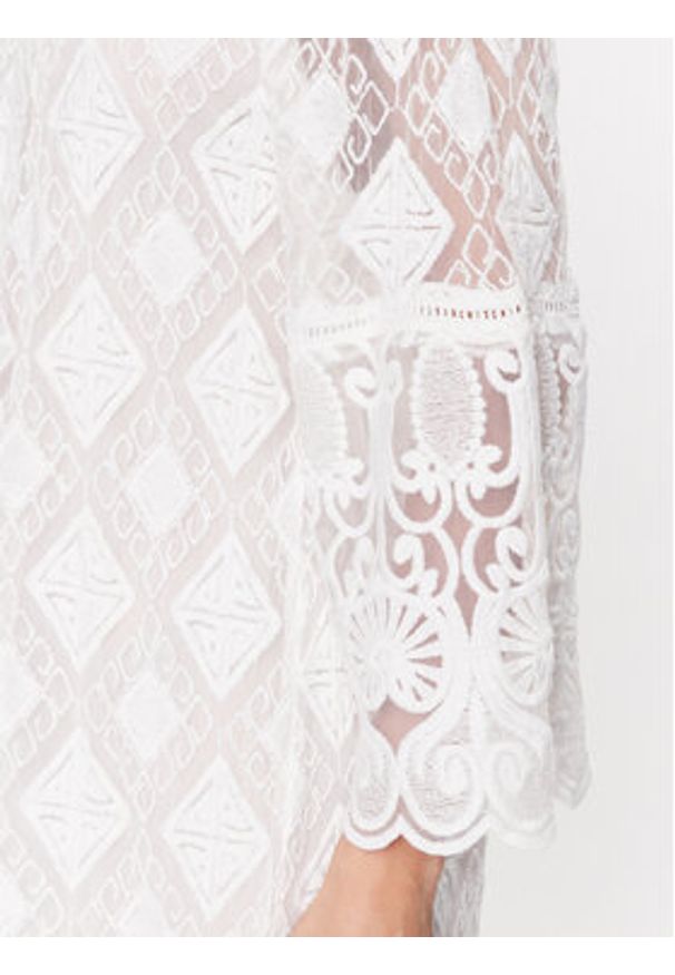 Iconique Sukienka codzienna IC23 008 Biały Regular Fit. Okazja: na co dzień. Kolor: biały. Materiał: bawełna. Typ sukienki: proste. Styl: casual