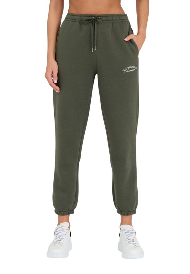 Juicy Couture - JUICY COUTURE Zielone damskie spodnie dresowe Recycled Wendy Jogger, Rozmiar XXS. Kolor: zielony. Materiał: dresówka