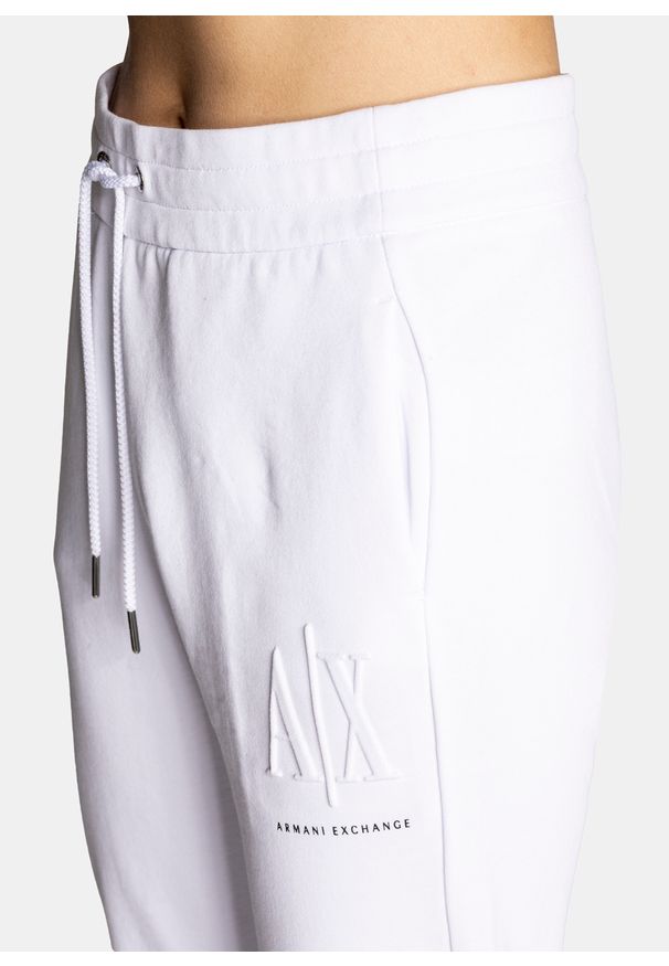 Spodnie dresowe damskie białe Armani Exchange 8NYPFX YJ68Z 1000. Kolor: biały. Materiał: dresówka