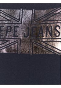 Pepe Jeans T-Shirt Pearl PL505222 Granatowy Regular Fit. Kolor: niebieski. Materiał: bawełna