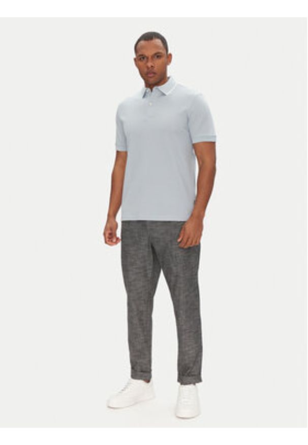 BOSS Polo H-Prout 59 50527650 Błękitny Regular Fit. Typ kołnierza: polo. Kolor: niebieski. Materiał: bawełna