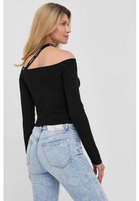 Miss Sixty sweter damski kolor czarny. Typ kołnierza: dekolt hiszpanka. Kolor: czarny. Materiał: dzianina. Długość rękawa: długi rękaw. Długość: długie #4