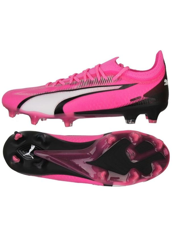 Buty Puma Ultra Ultimate M 107744 01 różowe. Kolor: różowy. Materiał: materiał, syntetyk. Szerokość cholewki: normalna. Sport: piłka nożna