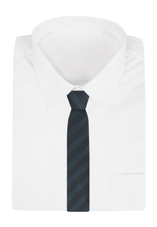 Krawat Męski - Angelo di Monti - Grafit i Granat, Paski. Kolor: niebieski. Materiał: tkanina. Wzór: paski. Styl: elegancki, wizytowy
