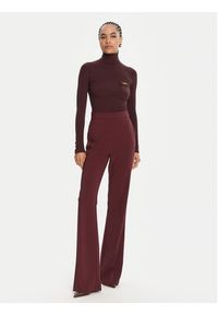 Elisabetta Franchi Golf MK-11B-56E2-V290 Bordowy Slim Fit. Typ kołnierza: golf. Kolor: czerwony. Materiał: syntetyk #4