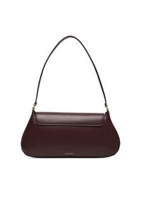 Calvin Klein Torebka Hardware Flap Shoulder Bag LV04F3146G Bordowy. Kolor: czerwony. Materiał: skórzane #5