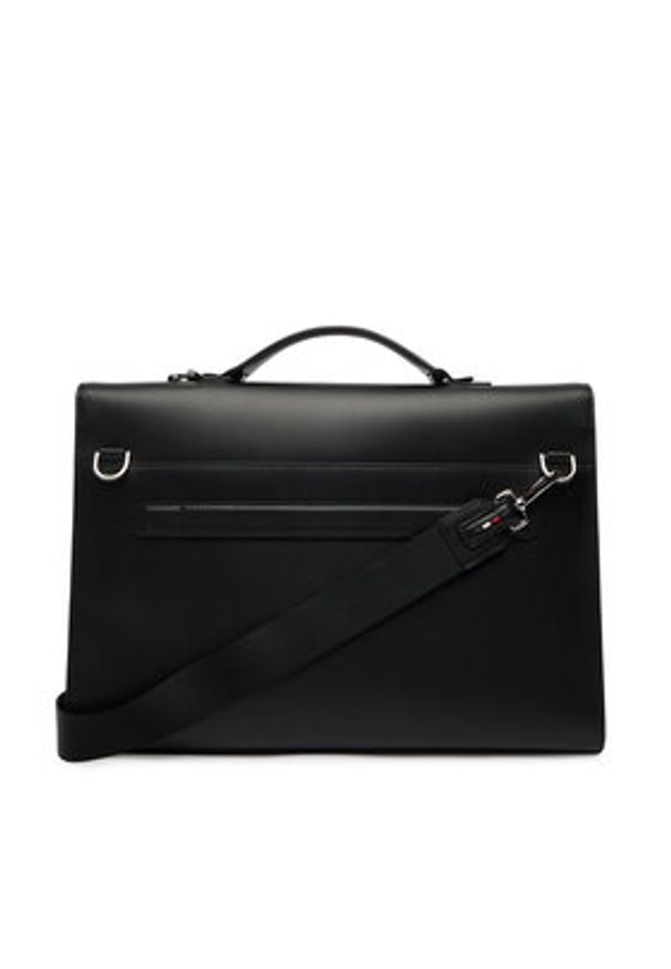 TOMMY HILFIGER - Tommy Hilfiger Aktówka Th Business Leather Computer Bag AM0AM14163 Czarny. Kolor: czarny. Materiał: skóra